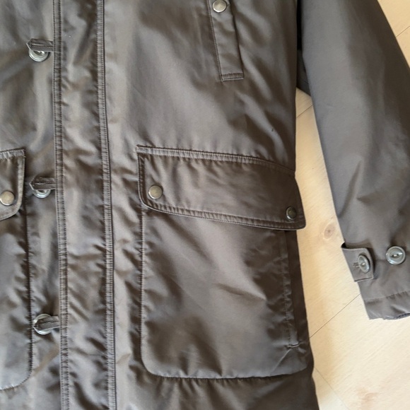 uniqlo mens 3/4 parka coat with hood olive green sz small - Picture 3 of 13